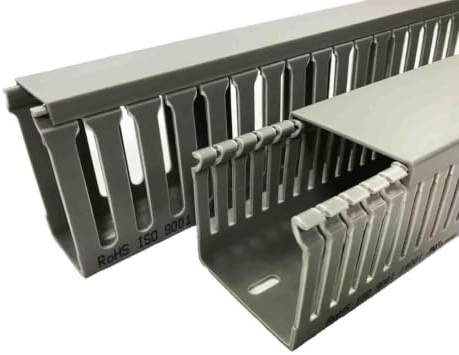 RS PRO Grau, 15mm x 25 mm Polyvinylchlorid, Länge 2 m, Seitenwand Offen, Packung a 8 Stück