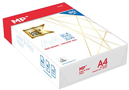 MP DIN A4, 80 g/㎡, 500 Blatt, Mehrzweckpapier für Laser- und Tintenstrahldrucker, Kopierer, Bürobedarf, Schulbedarf