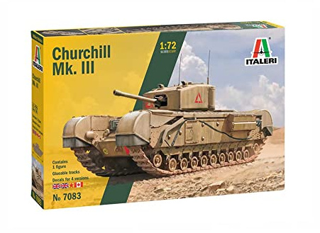 Italeri 7083S 1:72 Brit. Churchill Mk. III - Modellbau, Bausatz, Standmodellbau, Basteln, Hobby, Kleben, Plastikbausatz, Mehrfarbig