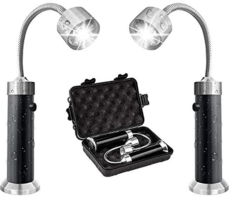 TOP-MAX BBQ Grill Licht, Magnetische Basis Flexibler Schwanenhals Einstellbare BBQ Licht Set Outdoor Grill Lichter BBQ Zubehör für Elektrogrill Arbeiten, Reparatur 2 Pack