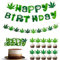 Geburtstag Banner Set - Partydekoration Mit Kuchen Dekoration, Ballon Banner, Party Deko für Feiertagsdekoration (Grün)
