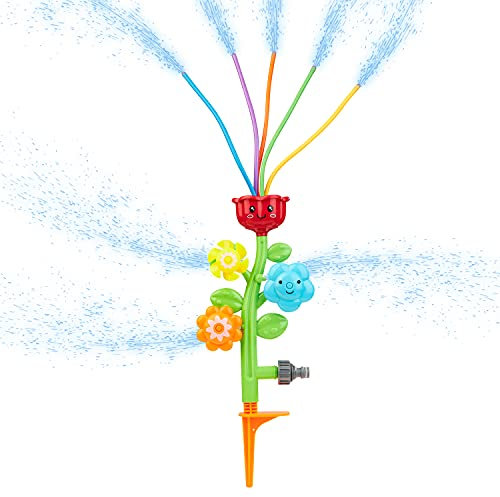 Juegos de Agua para Niños, Aspersor Agua Niños, Juguetes Agua Jardin Exterior Verano, Aspersor Infantil, Chorros Agua Niños, Juegos Jardin para Niños Exterior (Flores)