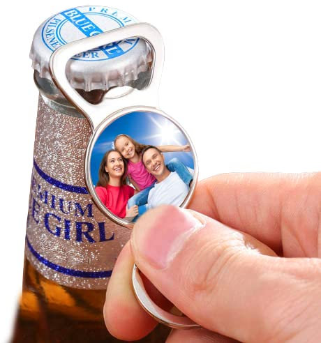 Décapsuleur Porte-clés Design Original Avec Photo Personnalisée | Ouvre-bouteilles Keychain Texte de Nom Personnalisé | Cadeau Original Personnalisé pour Homme Petit Ami Père Anniversaire Noël