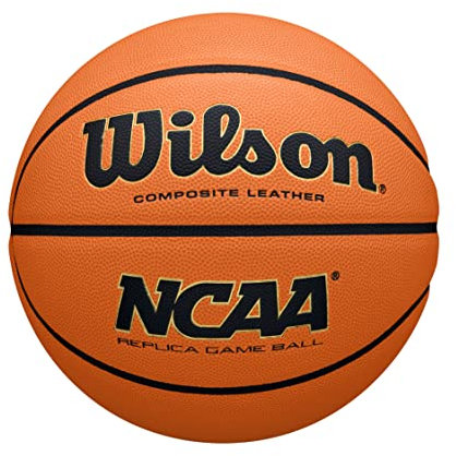 Wilson Basketball, NCAA Evo NXT Replica, Outdoor und Indoor, High Performance Leder, Größe: 6, Orange