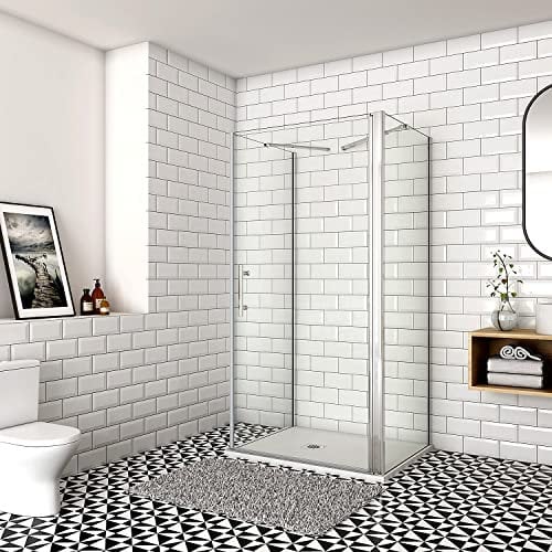 Aica Sanitär Duschkabine U-FORM 100x80x80cm U-Kabine Duschabtrennung Dusche Duschtür Nano Glas Drehtür H195cm