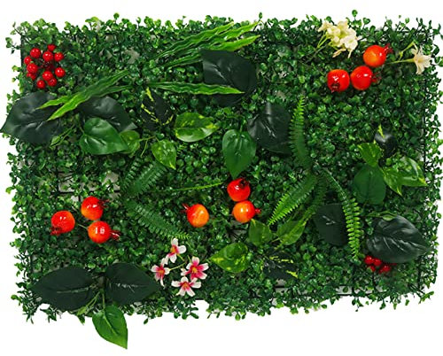 QIAOH Artificial Boxwood Panels Hedge 24PCS, Privacy Fence Hedge, Topiary Greenery Panels, Green Boxwood Wall Mat, Faux Boxwood Hedge Wall Panels, Backyard Garden Decoration