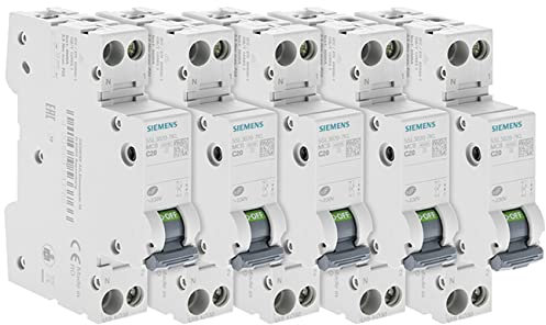 Lot de 5 Disjoncteurs électriques phase + neutre 32A