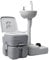 Susany Tragbar Campingtoilette und Handwaschbecken Set 41,5 x 36,5 x 42 cm Fußpumpen-Design Mit Handtuchhalter & Sockel-Waschbecken,Camping-Toilette-Waschbecken-Set 20 L,Tragfähigkeit:200 kg