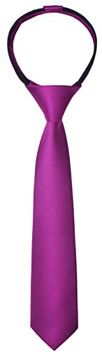 Alizeal Boys Solid Color Vorgebundene 2,4 '' Reißverschluss Skinny Krawatte, Magenta