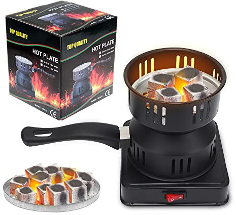 CEWROM Kohleanzünder, Kohlegrill Anzünder, Elektrischer Kohlegrill Zubehör, 450-600W Kohle Herd Grill Zubehör, mit Langem Kabel und Griff, Elektro HolzkohlAnzünde, Weihnachten Geschenke für Männer