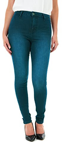M17 Women Ladies Skinny Fit Jeans Denim Casual Classic Cotton Trousers Pants with Pockets Zip Up (18, Vintage)