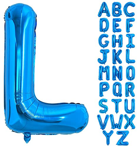 TONIFUL 40 Zoll großer Blau Buchstabe L Ballon, riesiger Buchstabenballon, großer Folienballon für Geburtstagsfeier, Jubiläumsdekoration