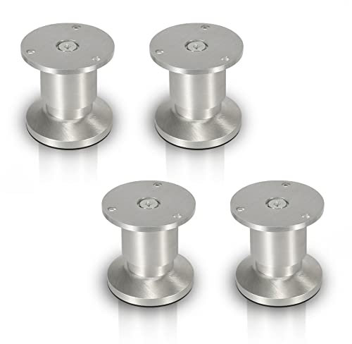 Gimisgu Aluminium Möbelfüße 4er Set,Runde Möbelfuß Sockelfuß,Höhe 80mm,Höhenverstellbar:15mm,Belastbar bis 250 Kg,Geeignet für Sofa, Bett, Nachttisch, Schrank