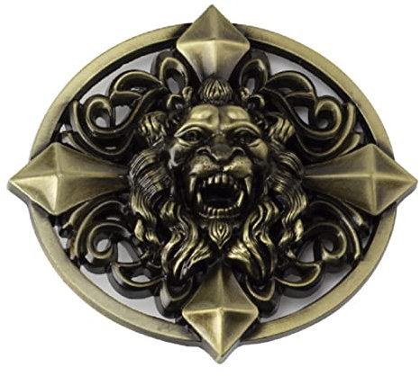 Gürtelschnalle Herren Löwe Gürtelschnalle Löwe Kreuz Gürtelschnalle Gürtelschnalle Keltischer Löwe Tier Gürtelschnalle nordischen Wikinger Löwenkopf Gürtelschnalle, bronze, NO