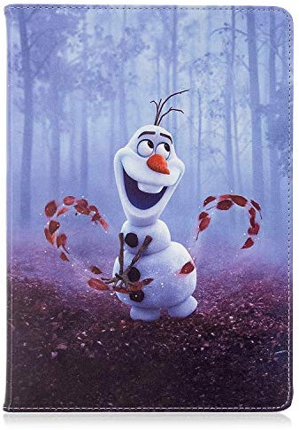 QAOMECABNH Schutzhülle für iPad Air 10.2, QAOMECABNH Folio Cute für Frozen Elsa Anna Gel Fullbody Flip Stand Lederhülle für iPad 10.2 / Air 3 / Pro 10.5 für Teenager Mädchen (Olaf)