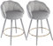 chairus Barhocker aus Samt 2er Set Modern Barstuhl mit Beinen Gepolstert Tresenhocker für Küche Bar (Grau-2)