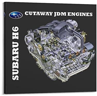JDM Auto-Poster Subaru H6 Motoren Cutaway Dekorative Malerei Leinwand Wand und Kunst Bild Familie Schlafzimmer Dekor 60 x 60 cm