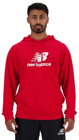 New Balance Herren Sport Essentials French Terry Logo Hoodie Sweatshirt, Rot-Team Red, Small