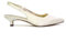 Womens Low Kitten Heel Shoes Ladies Slingback Sandals Pointed Toe Party Bridal Evening Ivory Pumps Size 6