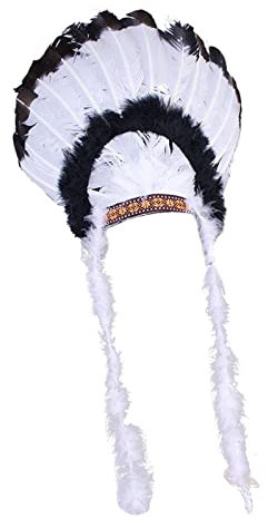 Dickly Feder-Kopfschmuck, Häuptling, Indianerhut, Kopfbedeckung, Foto-Requisiten, Kopfbedeckung, Stirnband für Leistung, Karneval, Kostüm, Maskerade, Stil b