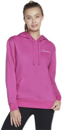 Skechers Damen Signature Pullover Hoodie Hooded Sweatshirt, Pink,