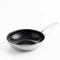 GreenChef Profile Plus Healthy Ceramic Non-Stick Stainless Steel 28cm/3.6L Wok Frying Pan, Stir Fry, PFAS Free, Induction, Heavy-Duty, Oven safe up to 200˚C, Silver & Black Interior