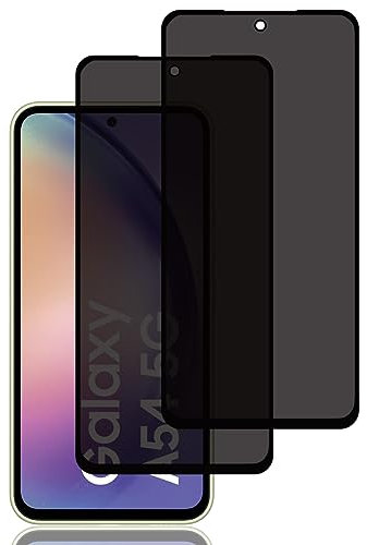 Sichtschutz Schutzfolie für Samsung Galaxy A54 5G [2 Stück], Privacy Schutzfolie, Privacy Schutzglas, 9H Härte, Kratzfest, Anti-Fingerprint, Blasenfrei, Anti Spy Displayschutzfoli für Galaxy A54