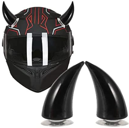 WOOXGEHM Motorradhelm Horn, Einzigartige Motorrad Helm Horn, Motorradhelm Dekoration, Gummi Teufelshorn für Fahrrad, Motorrad, Elektroauto, Roller(Dieses Produkt enthält nur ein Teufelshorn)