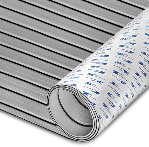 HXBYX Eva Schaum Boot Bodenbelag mit 3M Selbstklebende Unterstützung DIY Boote Decking Marine Blatt Faux Teak Material, rutschfeste Kühler Pads für Kajak Yacht SwimPool RV 240X112cm/240X79cm/240X41cm