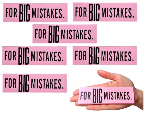for Big Mistakes Riesige rosa Radiergummis (14 cm) großer Bleistift Gummi Radiergummi Back to School Schreibwaren Zubehör Witz Gag Geschenk für Arbeit und Schule Erwachsene und Kinder (24 Stück)