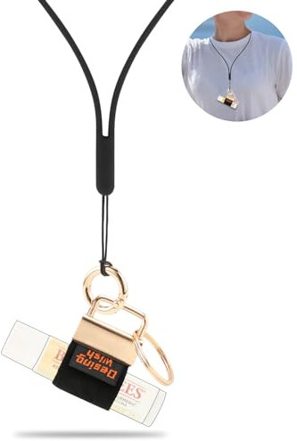 Desing Wish Lanyard Lippenbalsamhalter Halsband mit Schlüsselringen Tragbarer Lippenbalsamhalter Lanyard Halskette Leine Halter für Alle Lippenbalsam Kinder/Schule/Reisen Geburtstag Geschenk (Gold)