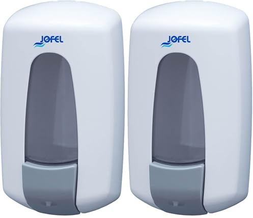Dispensador de jabón Recargable Aitana de plástico AC70000, Blanco (Paquete de 2)