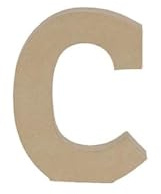 Décopatch AC854Cpack 3x Buchstabe C aus Pappmaché 15x2,5x20cm Kraftbraun
