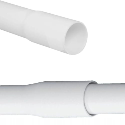 Tube électrique rainuré - 2 m de diamètre - 16 mm - Blanc