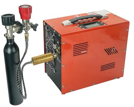 TUXING 4500Psi/30Mpa Pcp Air Compressor, Oil/Water Free, Set Pressure Digital LCD Display, 350W Powerful Motor, Powered by Car 12V DC or Home 220V AC Converter for Paintball, Scuba, Air Rifle