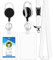 bolimoss Cordon tour de cou avec porte-carte blanc, porte-carte d'identité en plastique avec bobine rétractable noire et cordon détachable, porte-badge pour cartes d'identité, cartes de crédit,
