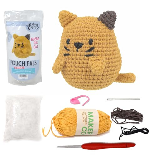 KNITTY CRITTERS - Pouch Pals Häkelset – Bubba die Katze