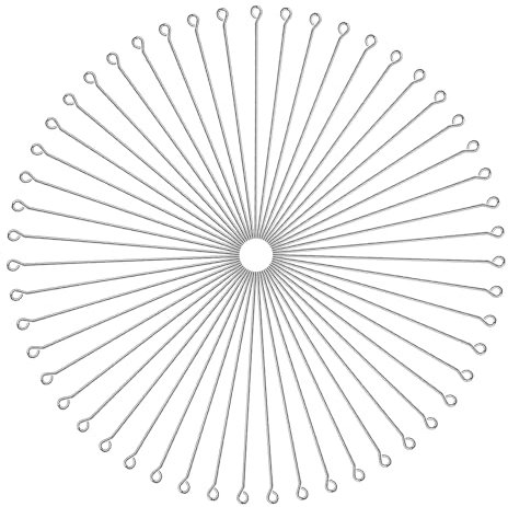 TOAOB 70mm Ösenstifte Edelstahl 200 Stück Open Eye Pins Silber für Ohrring Anhänger Perlen Schmuck DIY Handwerk Machen
