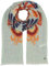FRAAS Stola mit Blumen-Muster - 70 x 180 cm - Retro-Strickschal in Wollmischung für Damen French Blue