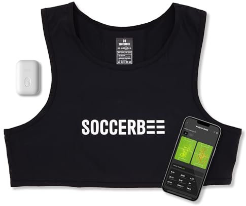 SOCCERBEE-BEE LITE 2 - Sports GPS Tracker & Vest for Outdoor Sports | 30days trial included & Subscription Requierd | Soccer Training Equipment | Fitness Tracker (Medium)