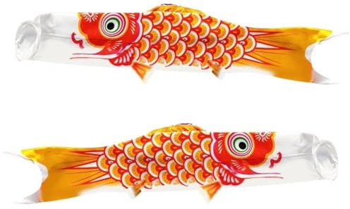 Keuyeo 2 Pièces/Ensemble Carpe Japonaise Manche À Air Streamer Poisson Drapeau Cerf-Volant Japonais Koinobori Carpe Cerf-Volant Coloré Manche À Vent Carpe Chaussette À Vent Drapeau Suspendu Décor