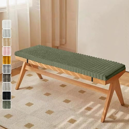 Lsjoaw Bankkissen 90X40X3CM Bankauflage/Sitzpolster Sitzkissen Bankpolster Sitzkissen für Outdoor/Innen Gartenbank Schaukel Terrasse Bank Drinnen Sitz Grün