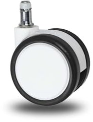 Sedus Stoll Stuhlrollen Ersatzrollen für Bürostuhl Schreibtischstuhl Rollen, Doppellaufrollen für Drehstuhl Zubehör - deutscher Markenhersteller (Hartbodenrollen einzeln, weiß)