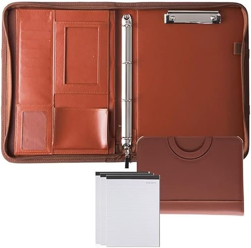 Mappen A4-Notizbuch-Organizer for Vorstellungsgespräche, Lebensläufe und Konferenzen.(Bruin)