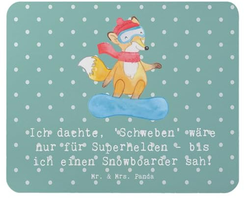 Mr. & Mrs. Panda Mauspad Snowboarden Zauber - Geschenk, Pisten, Wintersport, Computer zubehör, Abenteuerlust, Geschenk Sportler, Kraft, Sport,