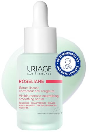 Uriage Roseliane Anti-Redness Smoothing Serum – Soothes Flushing, Reduces Fine Lines & Calms – Niacinamide, Hesperidin & Enoxolone – Suitable for Sensitive Skin – Fragrance-Free – 30ml