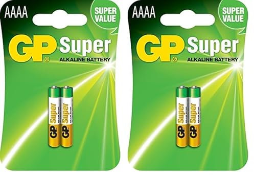 GP Super Alkaline Batterie Mini (AAAA / LR8D425 / LR61 / LR80425) 2 Stück im Blister (Packung mit 2)