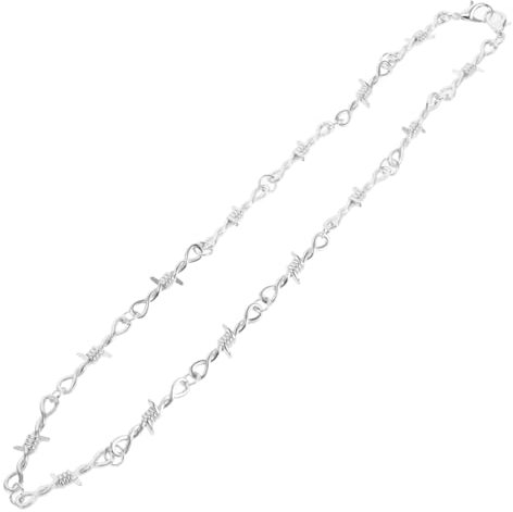 Healeved Braccialetto Di Filo Spinato Collana Hip-hop Collana in Metallo Una Collana Unisex Collana in Stile Punk La Catena Morta Bracciale Hip Hop Per Uomo Catene Da Uomo Lega Silver