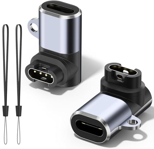 USB-C Adattatore per Garmin Watch, 2 Pezzi Tipo C Caricatore Cavo per Venu/Venu Sq/Sq 2 Music, Fenix 7 /7s /6 /6X, Forerunner 245 965 955 55 255, Vivoactive 3