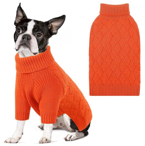 AOFITEE Hundepullover Mittelgroße Hunde, Winter Hundepulli mit Rollkragen | Rollkragen Hund Pullover mit Geschirr öffnung Weihnachten Hundepulli Sweater für Kleine Mittelgroße Große Hunde
